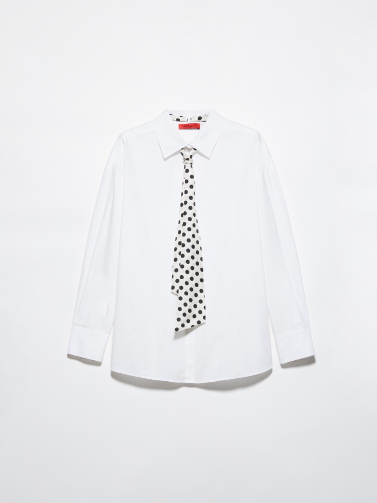 T-shirt a pois con maxi guanti, nero | MAX&Co. Camicia in popeline con cravatta - BIANCO - MAX&Co.
